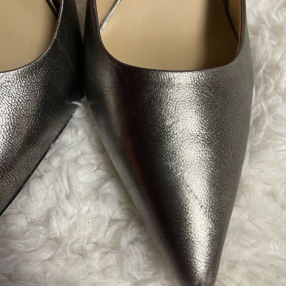 Charles David leather metallic gray slip on heels size 11 pointed toe Size 11 - Picture 10 of 11